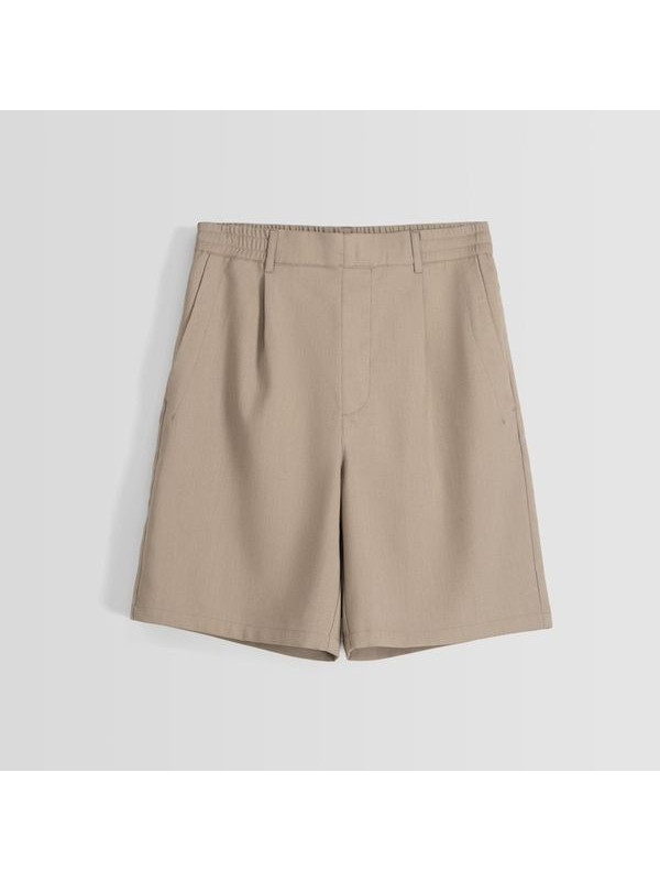 Шорты Bershka Wide-leg Tailored Bermuda, светло-коричневый