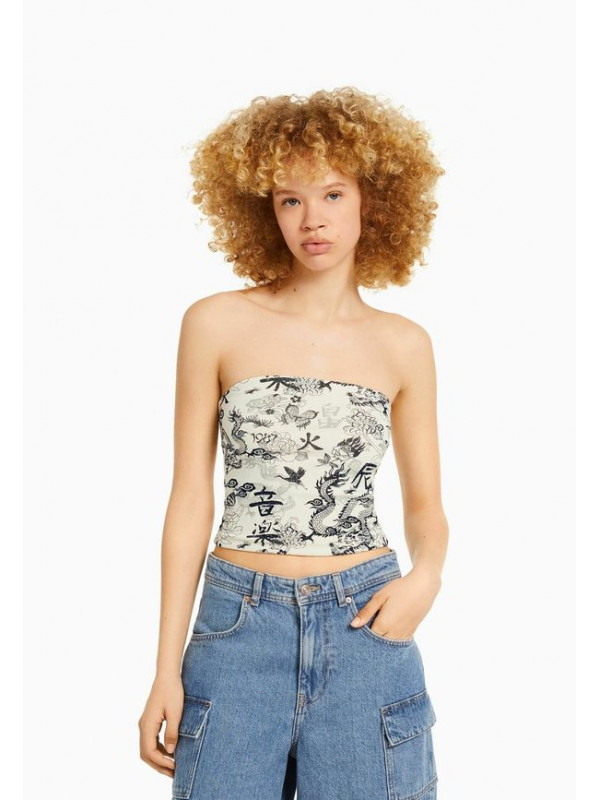 Топ Bershka, бежевый