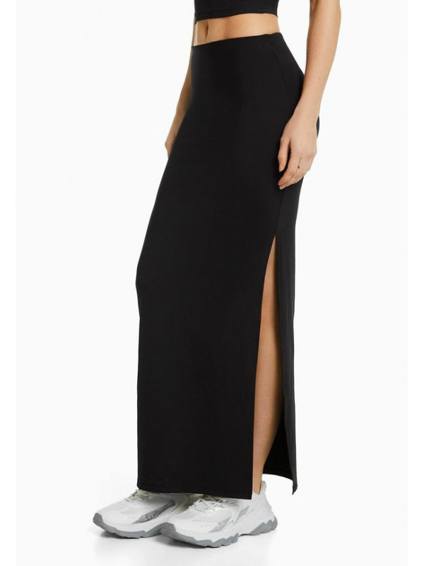 Длинная юбка Bershka, черный