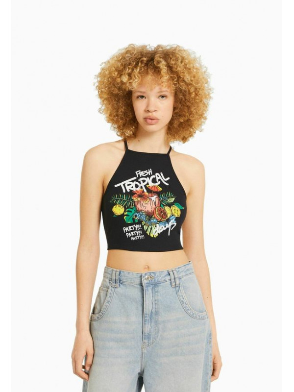 Топ Bershka, черный
