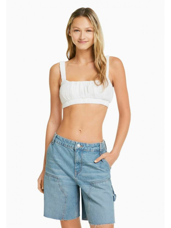 Джинсовые шорты Bershka, синий