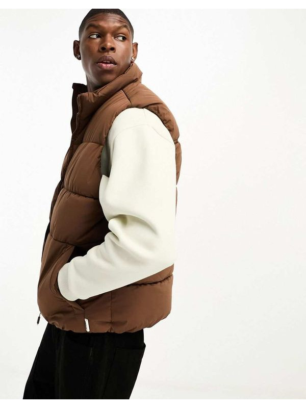 Коричневый пуховик Bershka