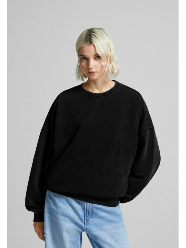 Толстовка с капюшоном Bershka, черный