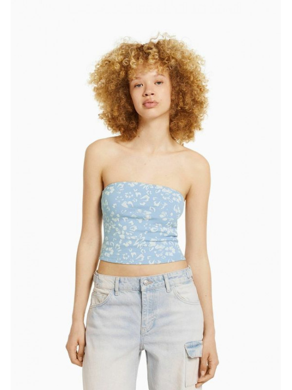 Топ Bershka, темно-синий